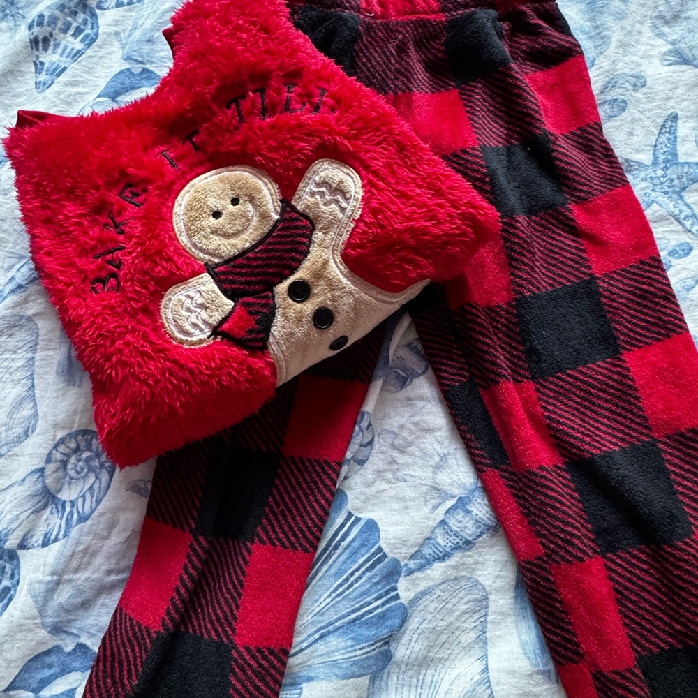 Cozy Red and Black Plaid Kids Pajamas